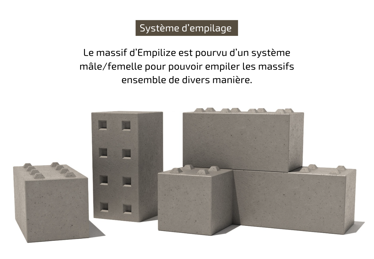 bloc béton empilable Lego - massif empilize